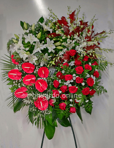 Corona funebre con piedistallo