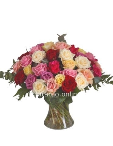 Bouquet con rose assortite
