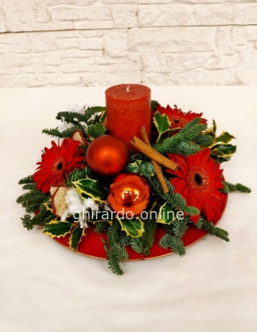 Centro tavola naturale con candela