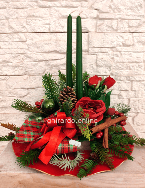 Centrotavola natalizio rosso